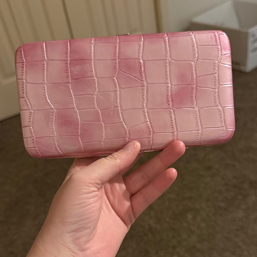 Chic Pink Embossed Clutch
